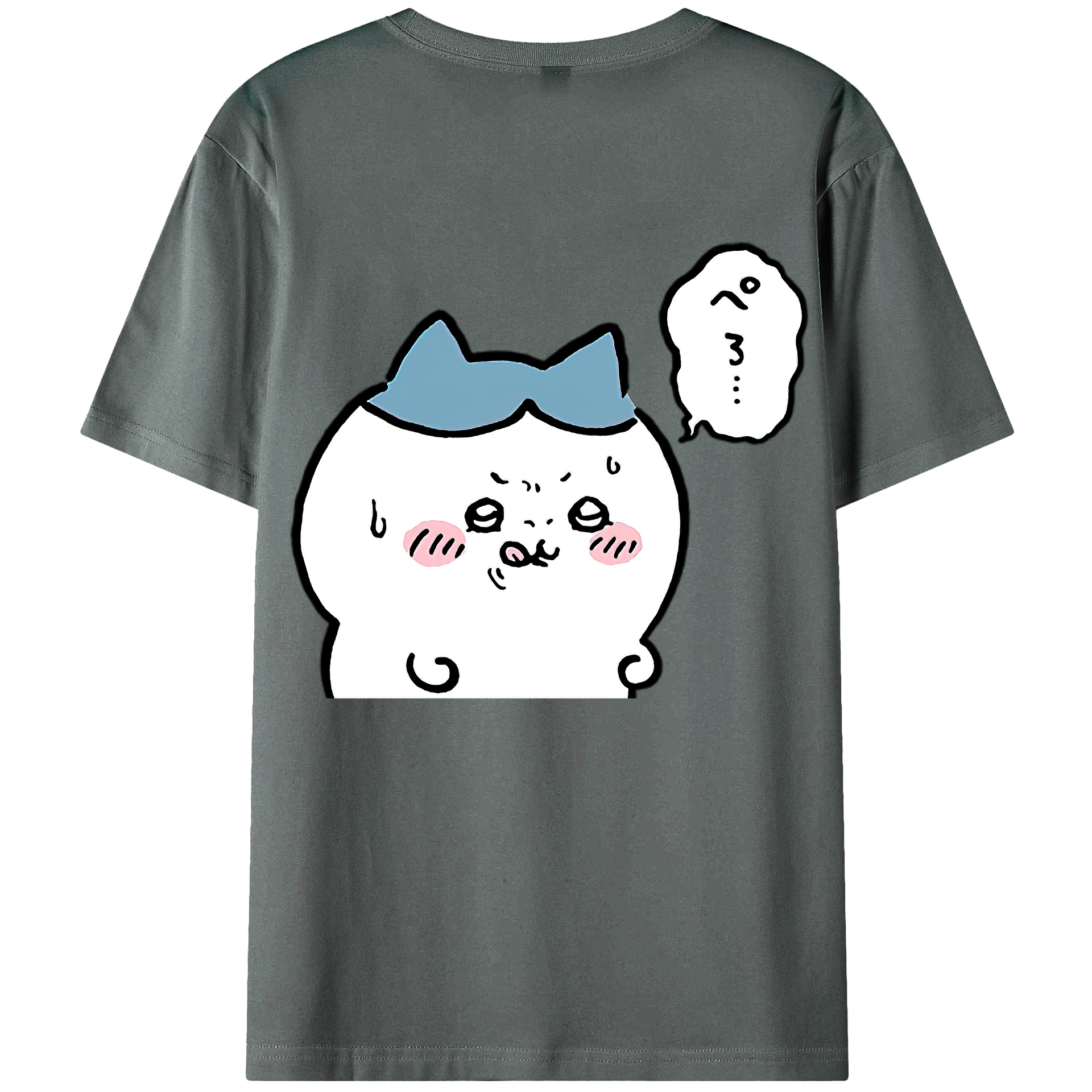 （画像用） ちいかわ ハチワレ Chii-kawa hachiware 綿100％ メンズ半袖Tシャツ（バックプリント） 通気性